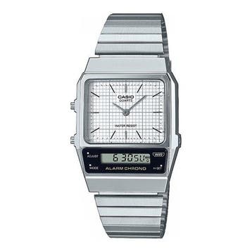 Casio Vintage AQ-800E-7AEF Herenhorloge 32 mm - Zilverkleuri, Verzenden, Nieuw