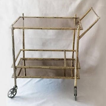 Serveerwagen - Verguld messing - Vintage S.XX, Nieuw