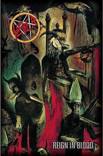 Slayer - Reign in Blood Textiel Poster officiële merchandise, Verzamelen, Ophalen of Verzenden, Nieuw, Poster, Artwork of Schilderij
