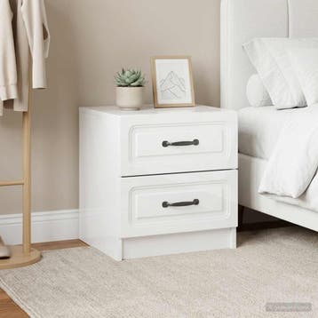 vidaXL Nachtkastje 2 st Hoogglans Wit 43 x 34,5 x 44,5 cm, Minder dan 45 cm, Verzenden, Nieuw, Minder dan 55 cm