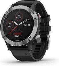 Garmin Fenix 6 47 mm zilver met een zwarte siliconen, Verzenden, Gebruikt