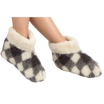 Geblokte wollen sloffen/pantoffels voor dames/heren  - Wol.., Ophalen of Verzenden, Nieuw