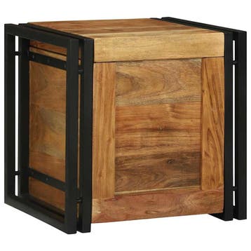 vidaXL Opbergbox Bruin en zwart 40 x 40 x 40 cm Massief, Verzenden, Nieuw