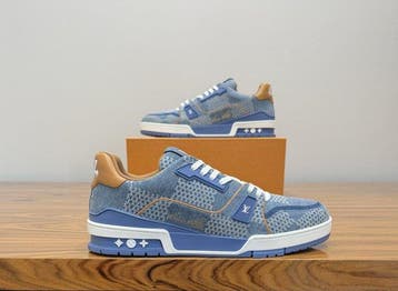 Louis Vuitton - LV Trainer Blue Damier 3D Denim - Sneakers -, Nieuw