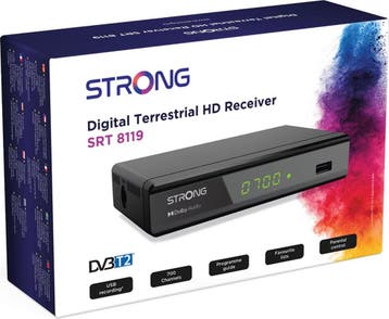 Strong SRT 8119 TV set-top box Terrestrial Full HD Zwart, Verzenden, Nieuw