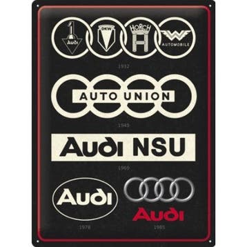 Metalen wandbord Audi Quatro Logo Parking Parkeren, Nieuw