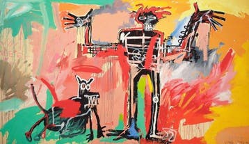Jean-Michel Basquiat (1960-1988) (after) - Boy and Dog in a, Antiek en Kunst