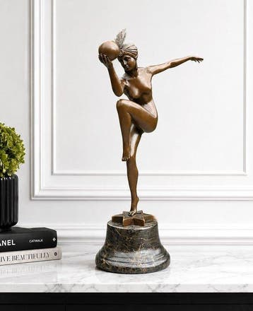 Bronzen beeld – Gesigneerd & voorzien van brons stempel -, Antiek en Kunst