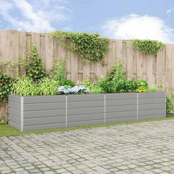 vidaXL Plantenbak Lichtgrijs 385 x 100 x 75 cm, Tuin en Terras, Bloembakken en Plantenbakken, 100 cm of meer, Verzenden, Nieuw