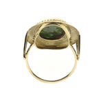 Gouden ring met Nefriet-jade, Sieraden, Tassen en Uiterlijk, Ringen, Gebruikt, Overige kleuren, Ophalen of Verzenden, 17 tot 18