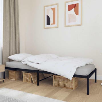 vidaXL Bedframe metaal zwart 75 x 190 cm, Huis en Inrichting, Slaapkamer | Bedden, Eenpersoons, Verzenden, Zwart, Nieuw