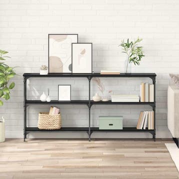 vidaXL Wandtafel Zwart Eiken 150 x 29 x 75 cm Geperst Hout, Minder dan 45 cm, Verzenden, Nieuw, 70 cm of meer