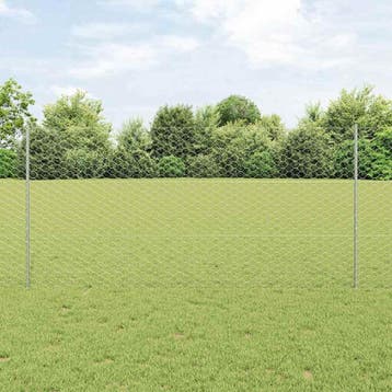 vidaXL zeshoekig gaasgek met palen 10 x 1,2 m Gegalvaniseerd, Tuin en Terras, Verzenden, Nieuw, IJzer