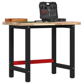 vidaXL Werkbank rechthoekig 100x60x83 cm massief acaciahout, Verzenden, Nieuw
