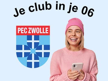 Oprichtingsjaar 1910 van PEC Zwolle in jouw 06-nummer, Verzamelen, Sportartikelen en Voetbal, Verzenden, Nieuw