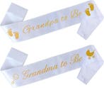 Sjerpen set Grandpa en Grandma to Be wit met gouden opdruk, Verzenden, Nieuw, Versiering, Geboorte of Huwelijk