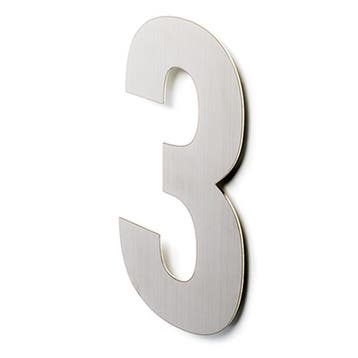 Deurbeslag | Huisnummer 3 | Intersteel | 30 cm, Verzenden, Nieuw