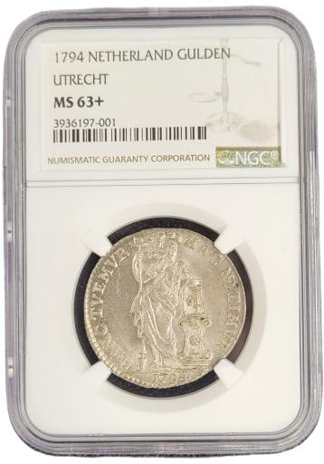 Provincie Utrecht 1 gulden 1794 generaliteits NGC, Verzenden, 1 gulden, Losse munt, Zilver