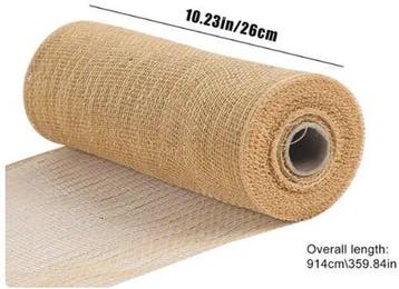 Decomesh metallic goud jute 26 cm rol 9 meter voor kransen, Ophalen of Verzenden, Nieuw