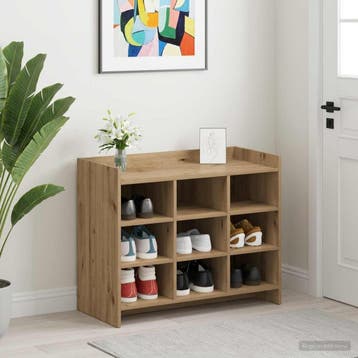 vidaXL Schoenenkast 85 x 39,5 x 70 cm Bewerkt hout, Verzenden, Nieuw