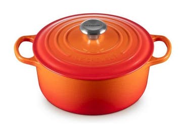 Veiling - LE CREUSET geëmailleerde gietijzeren ronde braadp, Nieuw