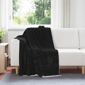 vidaXL plaid Zwart 130 x 150 cm 1 kg Fleece, Verzenden, Nieuw, Zwart