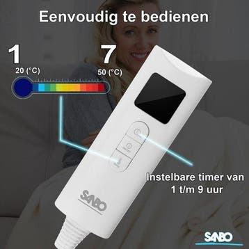 2dekans | Sanbo Elektrische Deken - Wasmachinebestendig -, Ophalen of Verzenden, Zo goed als nieuw