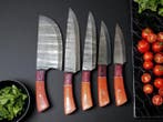 Keukenmes - Kitchen knife set - Set van 5 handgesmede