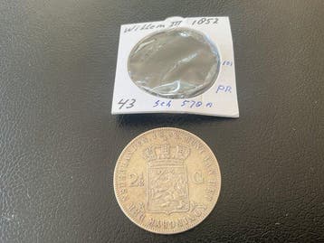 Nederland. Willem III. 2 1/2 Gulden 1852 (Zonder, Postzegels en Munten, Munten | Nederland