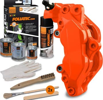 Foliatec Remklauwlakset – NEON oranje – 4 Componenten, Verzenden