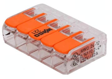 Wago verbindingsklem 5-VOUDIG 0,2-4 MM² - Doorvoerconnector, Ophalen of Verzenden, Nieuw, Overige typen