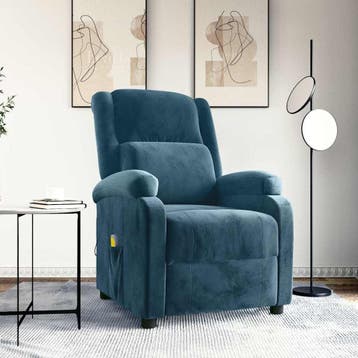 vidaXL Massagestoel fluweel blauw, Verzenden, Nieuw