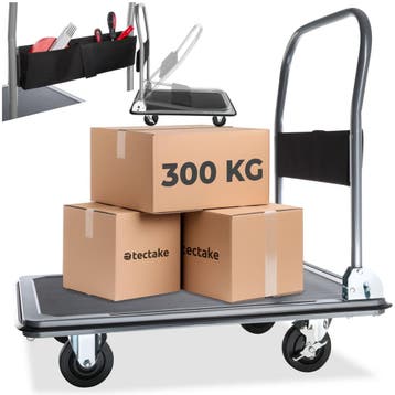 Platformwagen met remmen - zwart, 300 kg, Verzenden, Nieuw