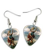 Plectrum oorbellen Heilige Christoffel, Verzamelen, Ophalen of Verzenden, Nieuw, Kleding