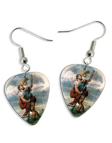Plectrum oorbellen Heilige Christoffel, Ophalen of Verzenden, Nieuw, Kleding