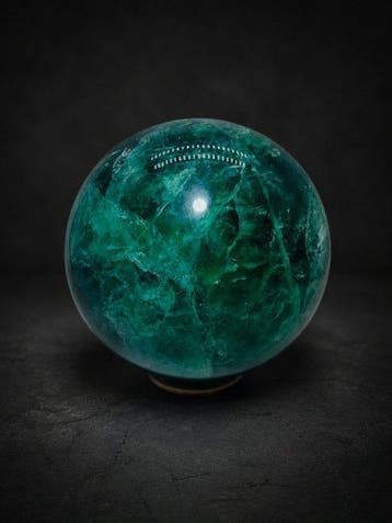 Grote natuurlijke groene fluorietbol – Ø 140 mm | Zeer