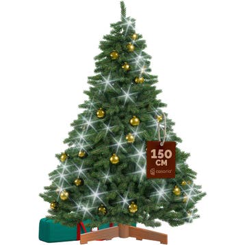 Kunstkerstboom premium 150cm + kerstballen goud + kerstve..., Verzenden, Nieuw