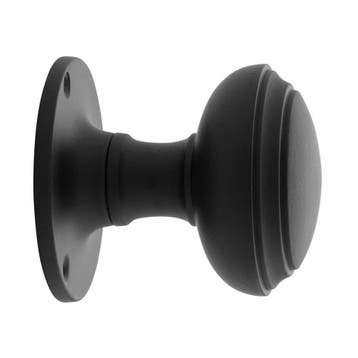 Draaibare ronde deurknop 55mm in mat zwart - voor binnen..., Ophalen of Verzenden, Nieuw, Koper of Messing, Overige typen