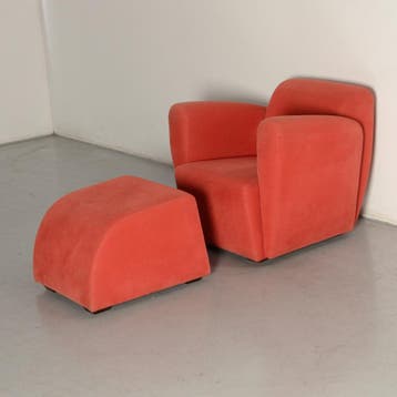 Frontseat fauteuil met voetenbank, rood, Ophalen of Verzenden, Nieuw in verpakking