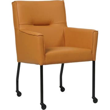 Set van 10 Leren eetkamerstoelen Lucky - Toledo Sabbia, Ophalen of Verzenden, Nieuw, Leer