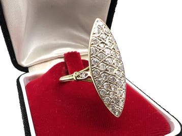 Ring - 18 karaat Witgoud, Geel goud - 0.75ct. tw. Diamant, Nieuw