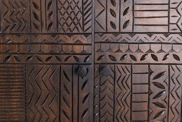 Massief dressoir TRIBAL 180cm antiek bruin mangohout 3D, Huis en Inrichting, Kasten | Dressoirs, Ophalen of Verzenden, Nieuw