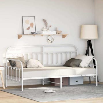 vidaXL Bedframe voor een daybed Wit 100 x 200 cm, Huis en Inrichting, Slaapkamer | Bedden, Verzenden, Nieuw, Wit, Metaal
