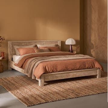 *WOONWINKEL* Bedframe Met Houtsnijwerk 180 Cm, Verzenden, Nieuw, Bruin