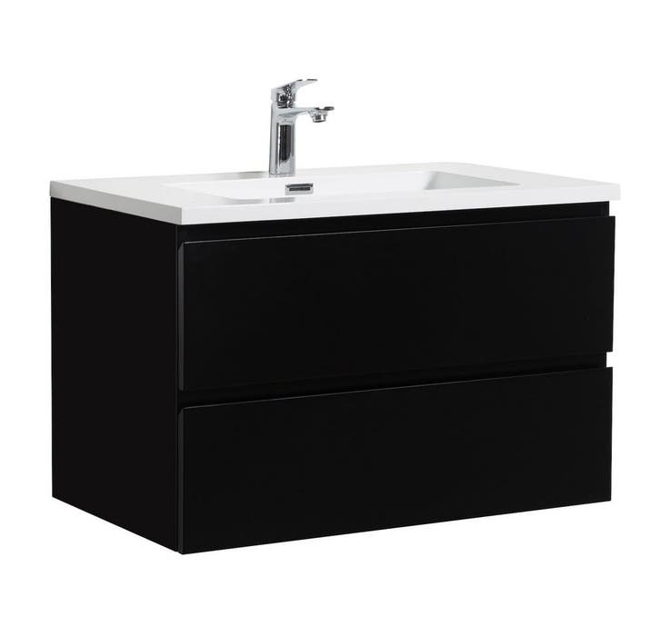 Badkamermeubel Set Angela 80cm Mat Zwart Badmeubel, Huis en Inrichting, Badkamer | Badkamermeubels, Nieuw, Wastafelkast, Verzenden