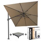Challenger T2 zweefparasol 350x260 cm taupe met, Ophalen of Verzenden, Nieuw