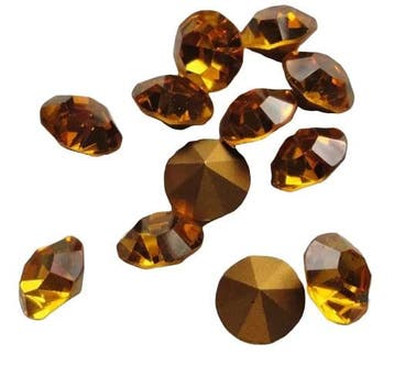 10 x Swarovski puntsteen SS24 Gold Foiled Topaz  5,2mm, Ophalen of Verzenden, Nieuw, Overige typen