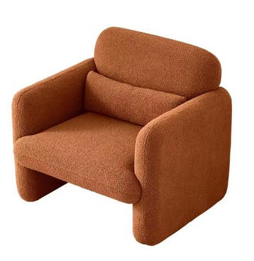 Nieuw: Lamswollen Fauteuil met Armleuningen Oranje – Comfort, Huis en Inrichting, Stoelen, Verzenden, Nieuw