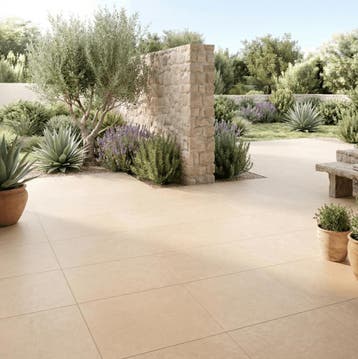Tuintegel Beige 60x60cm (Vloeren, Afbouwmaterialen), 60 cm of meer, Nieuw, Ophalen of Verzenden, 10 m² of meer