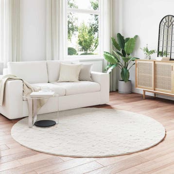vidaXL Antislip vloerkleed van imitatie konijnenbont OLITE, Verzenden, Nieuw, Crème